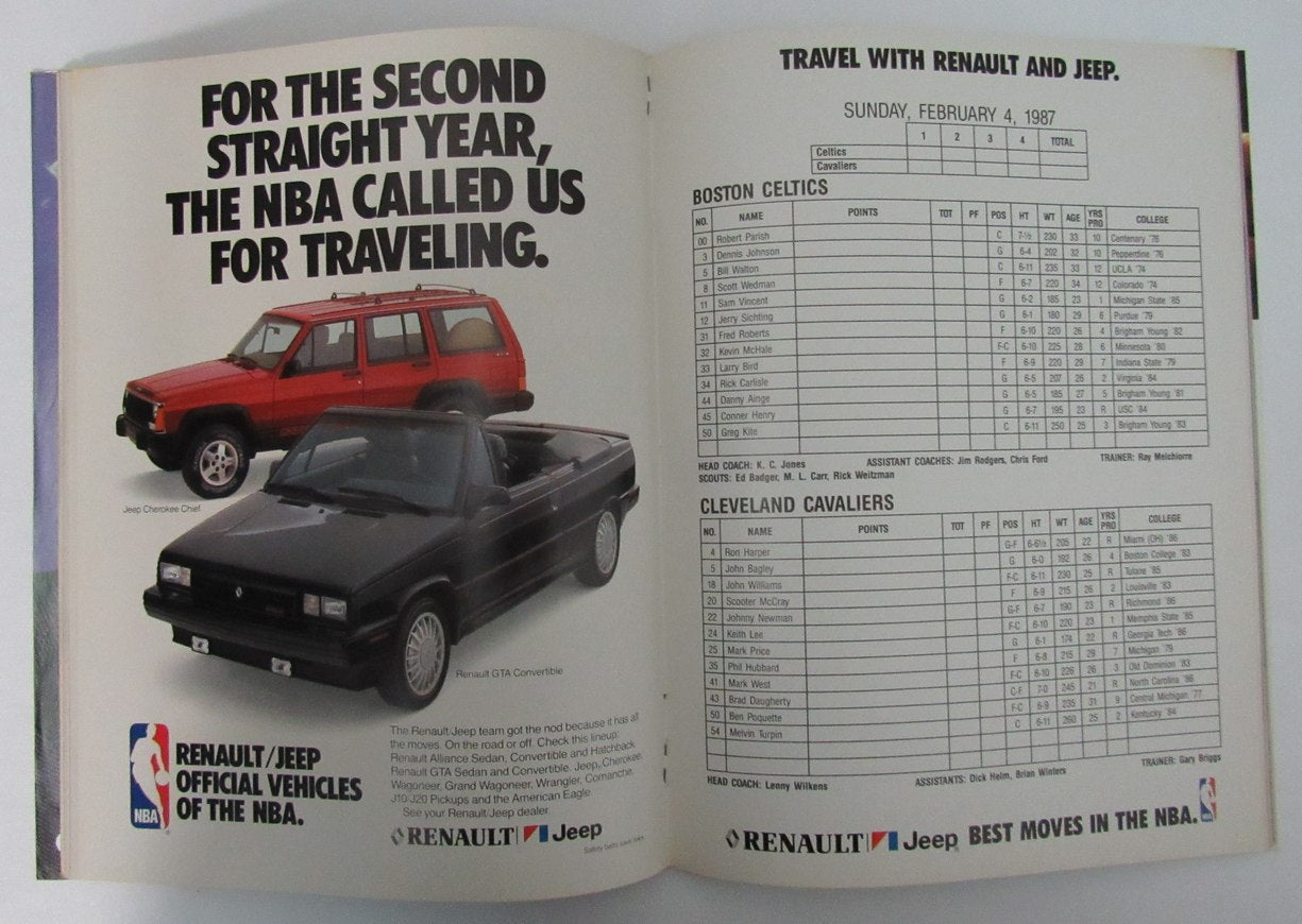 Larry Bird Signed Feb. 4, 1987 Hoop Program Celtics vs. Cavaliers JSA 189302