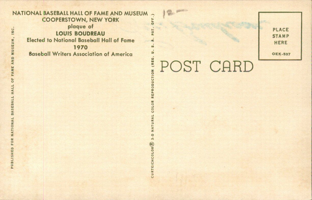 Lou Boudreau HOF Cleveland Indians d.2001 Signed/Auto HOF Postcard 162723