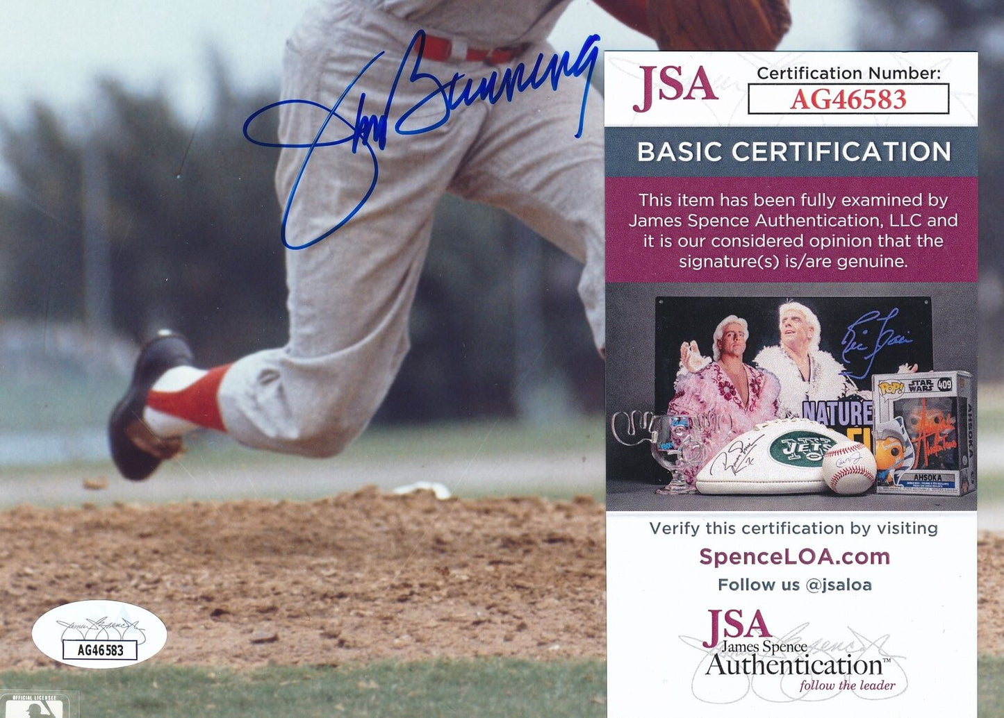 Jim Bunning HOF Autographed 8x10 Photo Philadelphia Phillies JSA