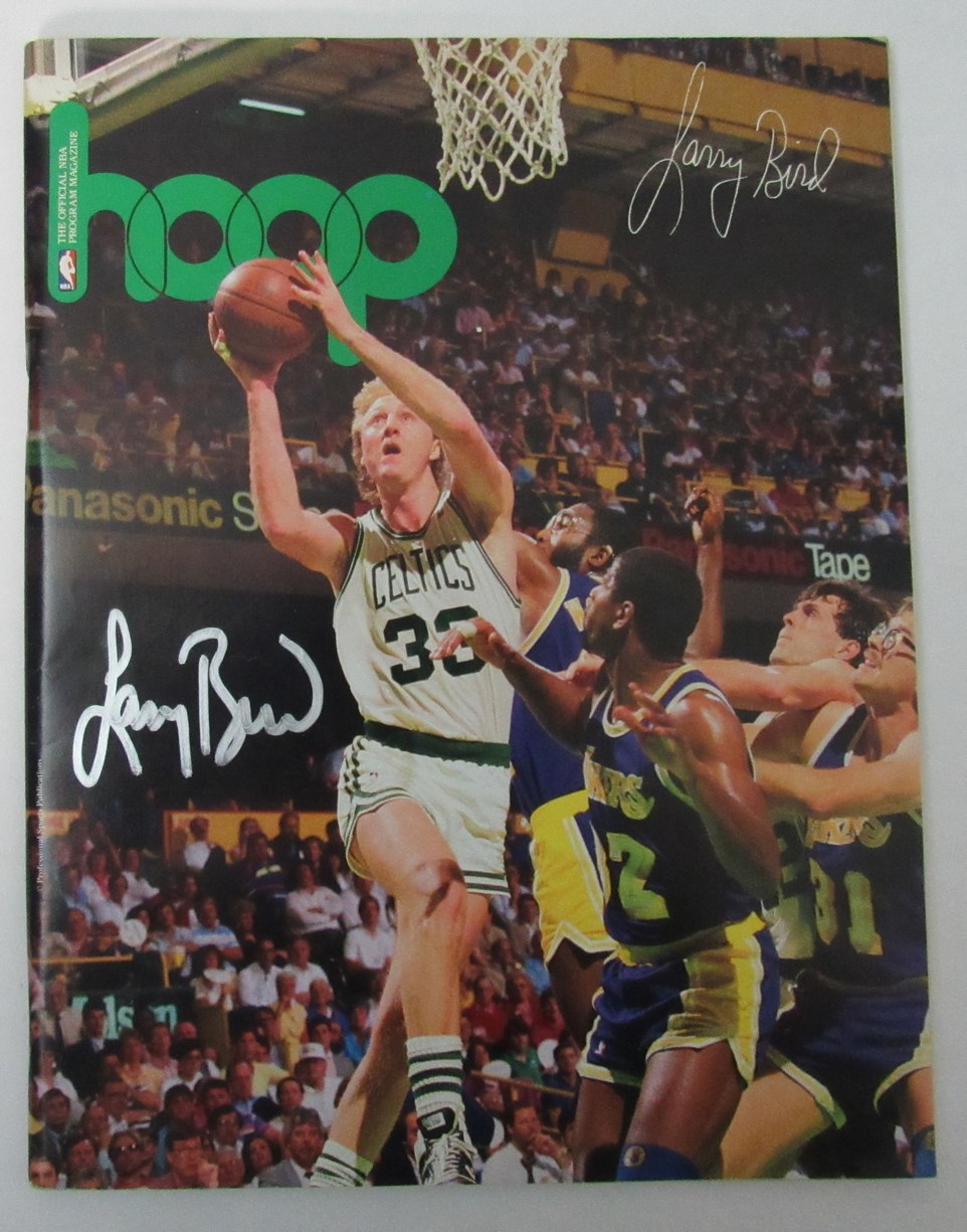 Larry Bird Signed Nov. 17, 1987 Hoop Program Cavaliers vs. Celtics JSA 189298