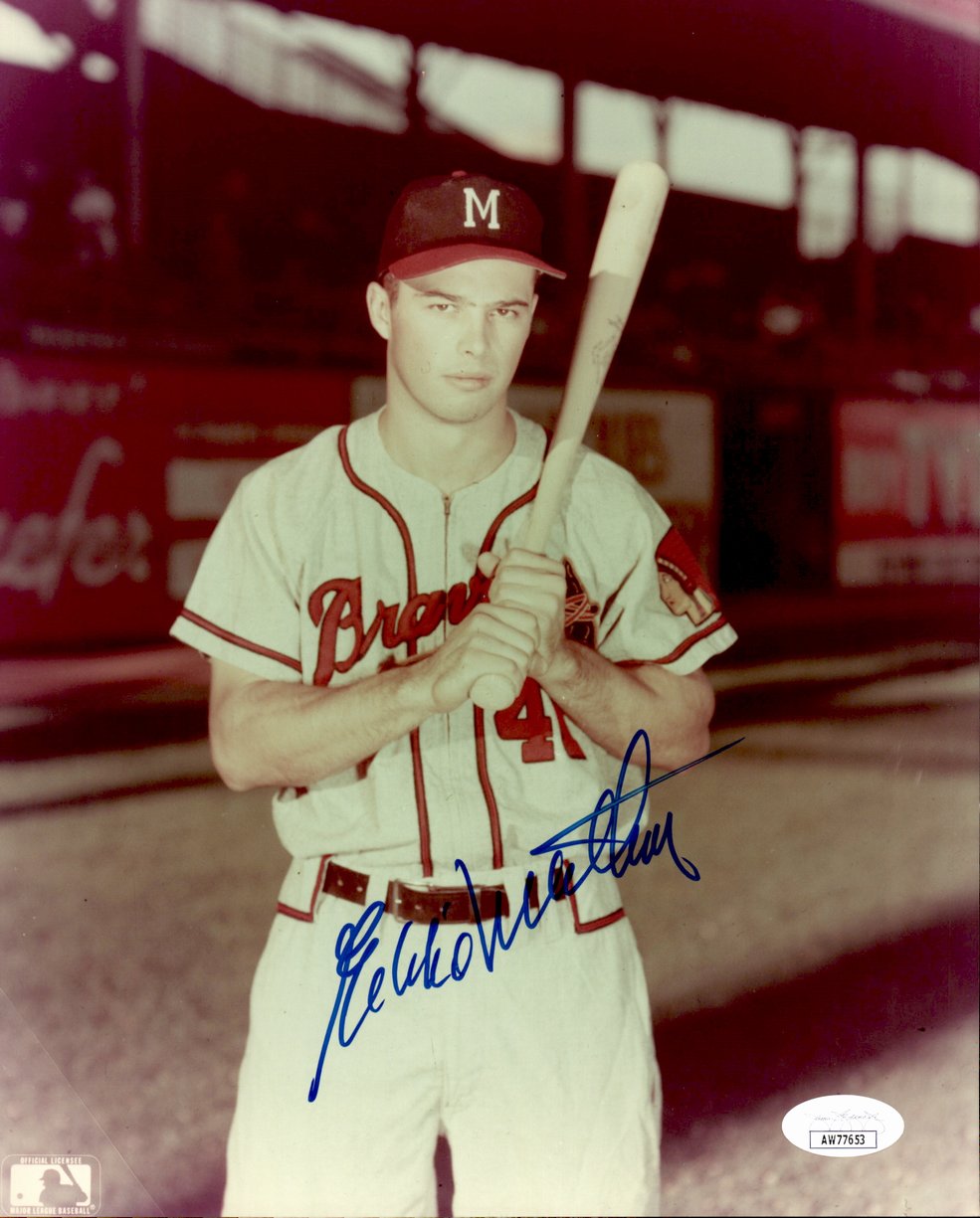 Eddie Mathews HOF Signed/Autographed 8x10 Photo Milwaukee Braves JSA 191338