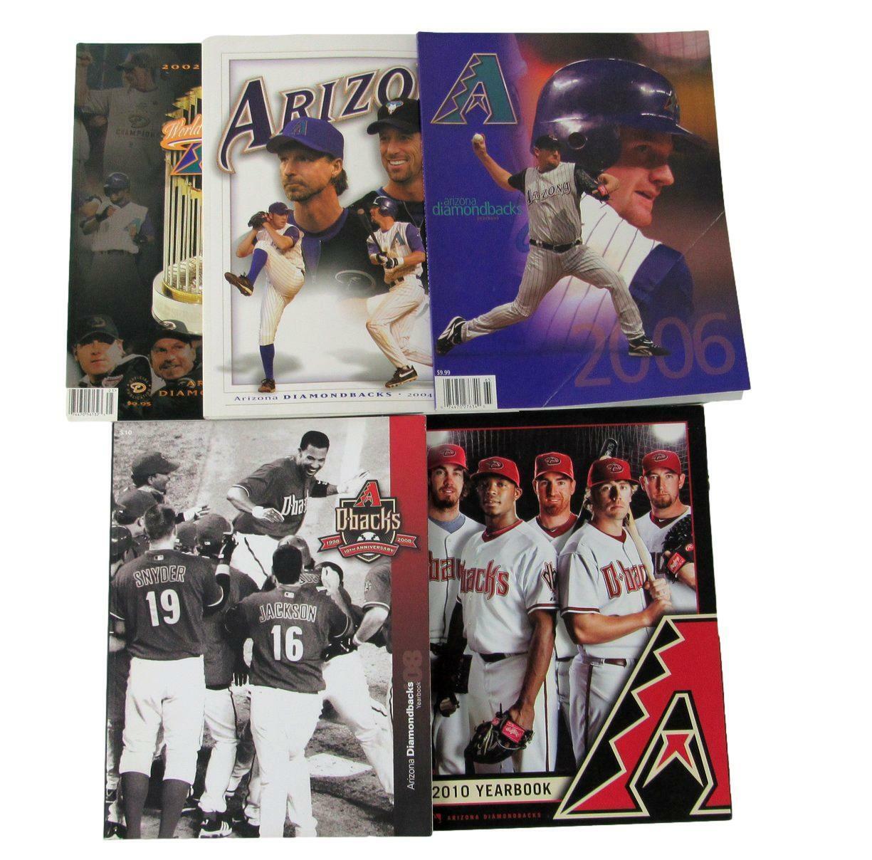 Lot of 5 Arizona Diamondbacks Yearbooks (2002, 2004, 2006, 2008, 2010) 160895