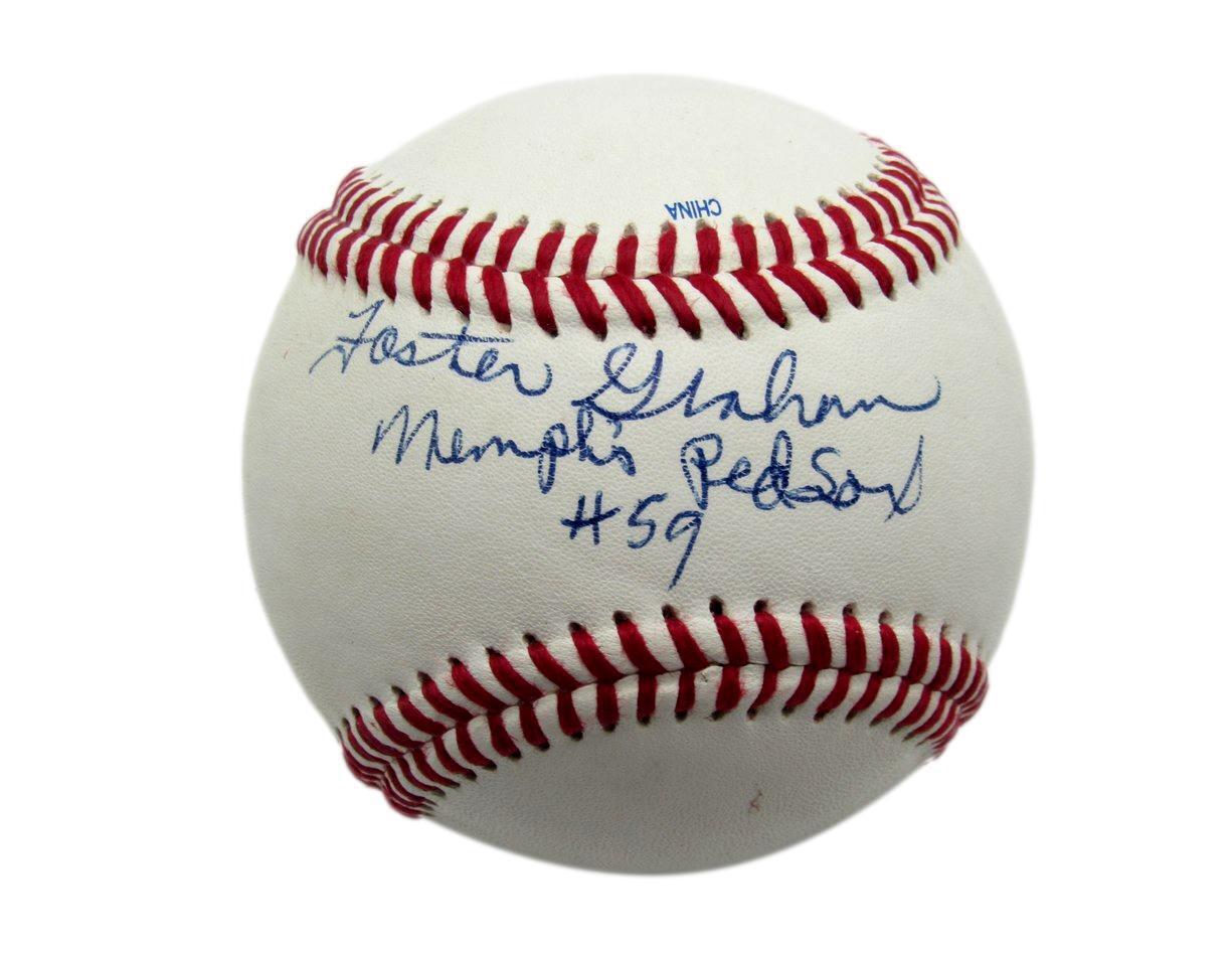 Foster Graham Signed/Inscr OL Baseball Negro League Memphis Red Sox PSA/DNA