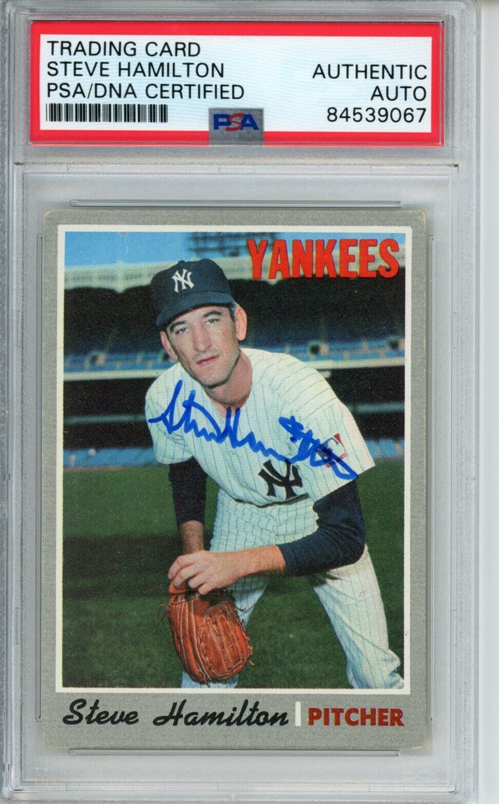 Steve Hamilton Yankees Signed/Autographed 1970 TOPPS Card #349 PSA/DNA 166886