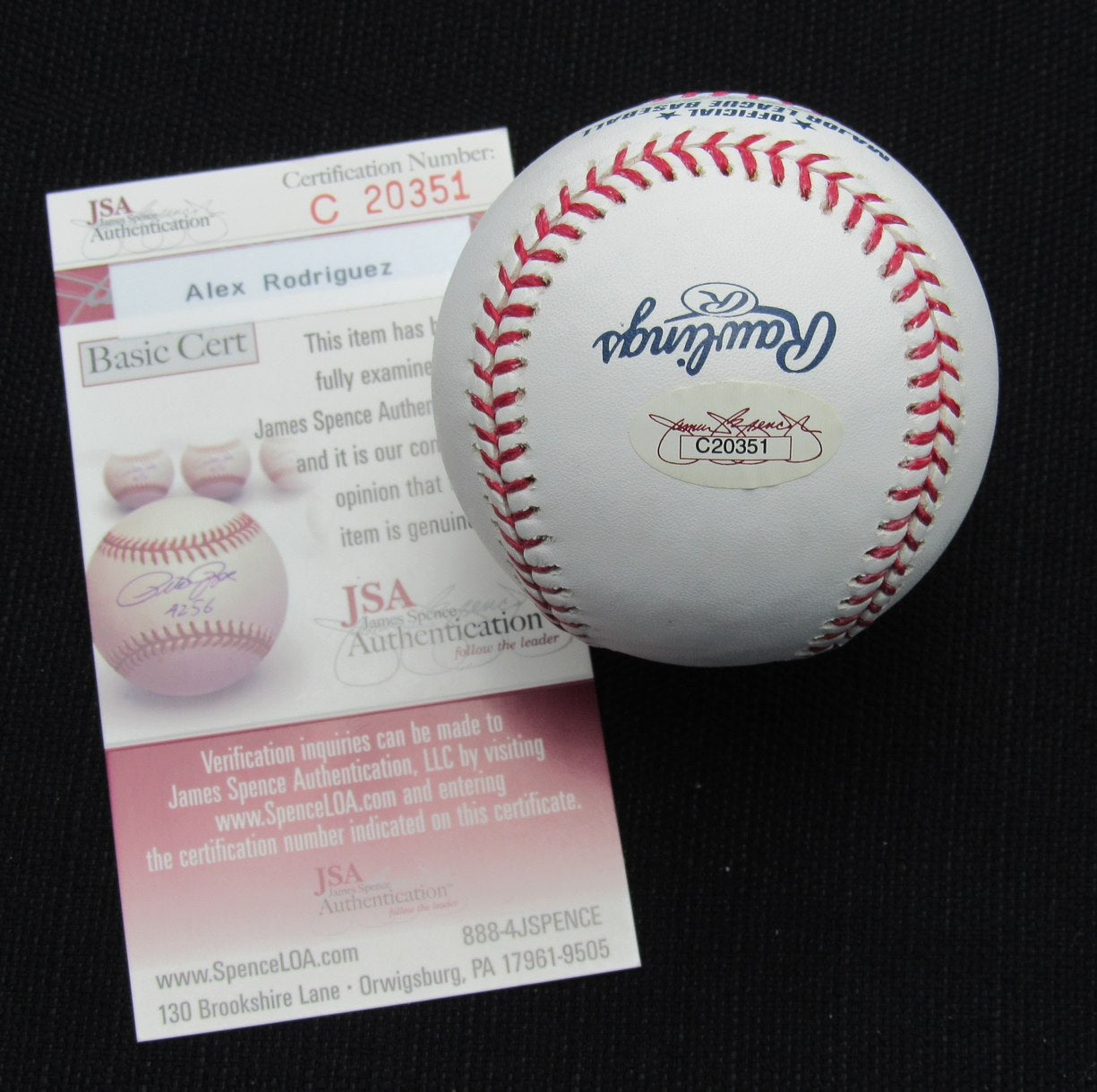 Alex Rodriguez Signed/Auto Yankees 100th OML Baseball JSA 186854