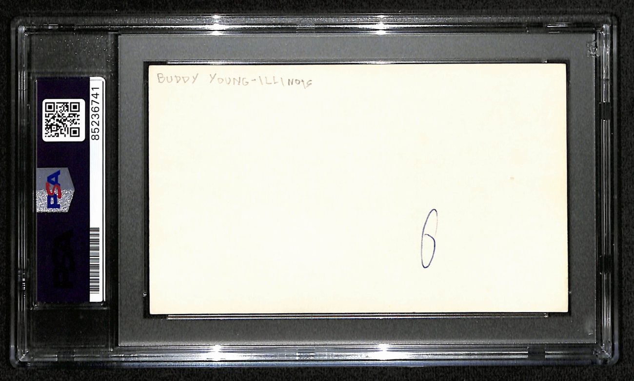 Buddy Young Signed/Inscribed 3x5 Index Card Baltimore Colts PSA/DNA 189020