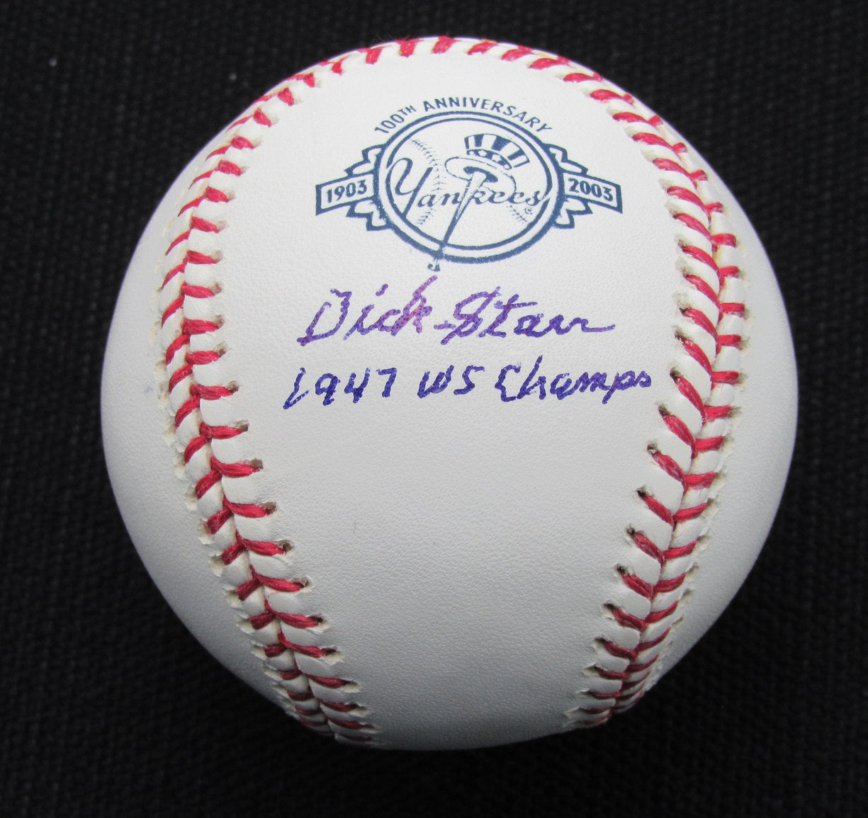 Dick Starr Signed/Auto Yankees 100th OML Baseball JSA Inscr 186691