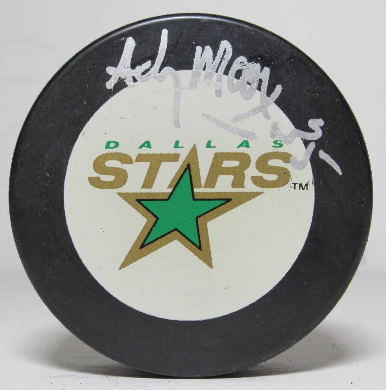 Andy Moog Dallas Stars Signed/Autographed Hockey Puck