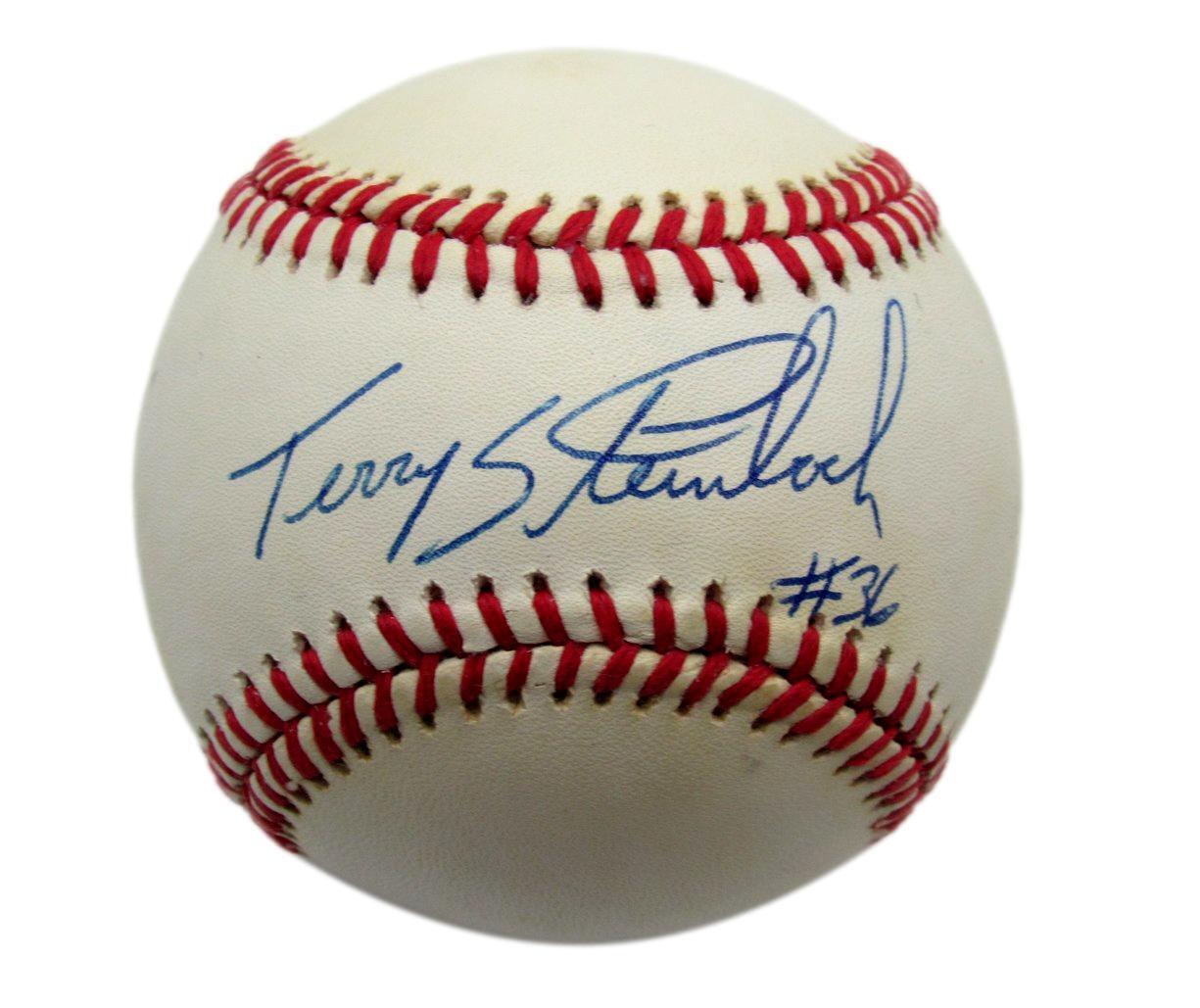 Terry Steinbach Autographed OAL Baseball A;s Twins JSA 179750