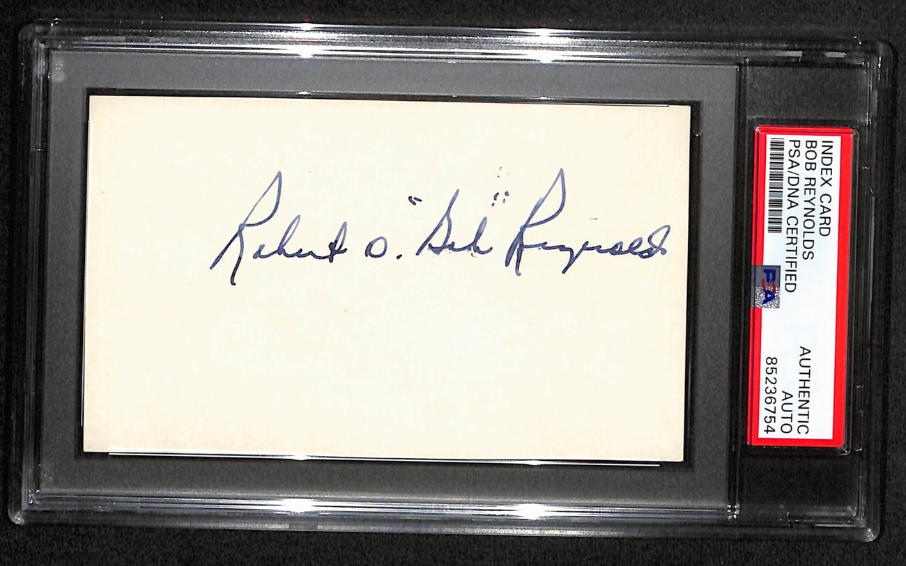 Bob "Horse" Reynolds CFB HOF Signed/Auto 3x5 Index Card Stanford PSA/DNA 189018