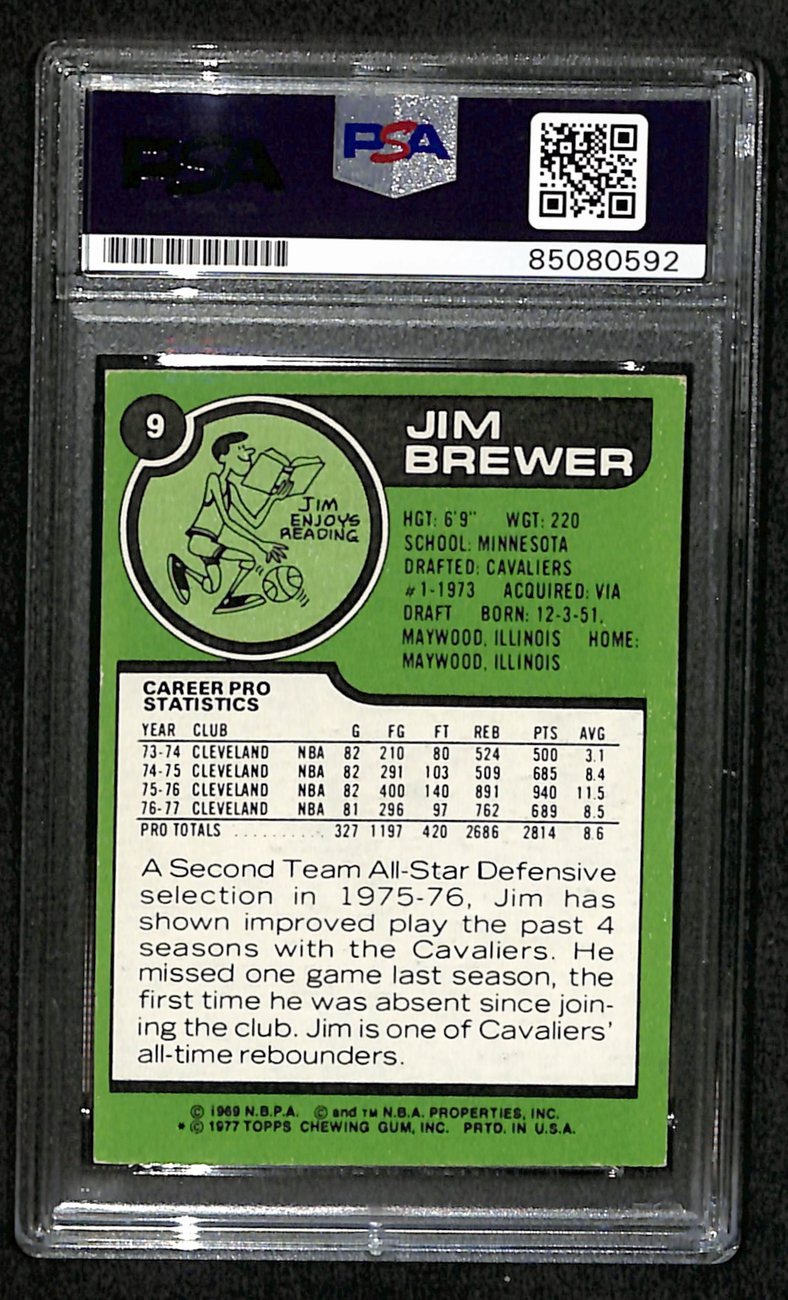 1977/78 TOPPS #9 Jim Brewer Auto/Signed Card PSA/DNA 185492