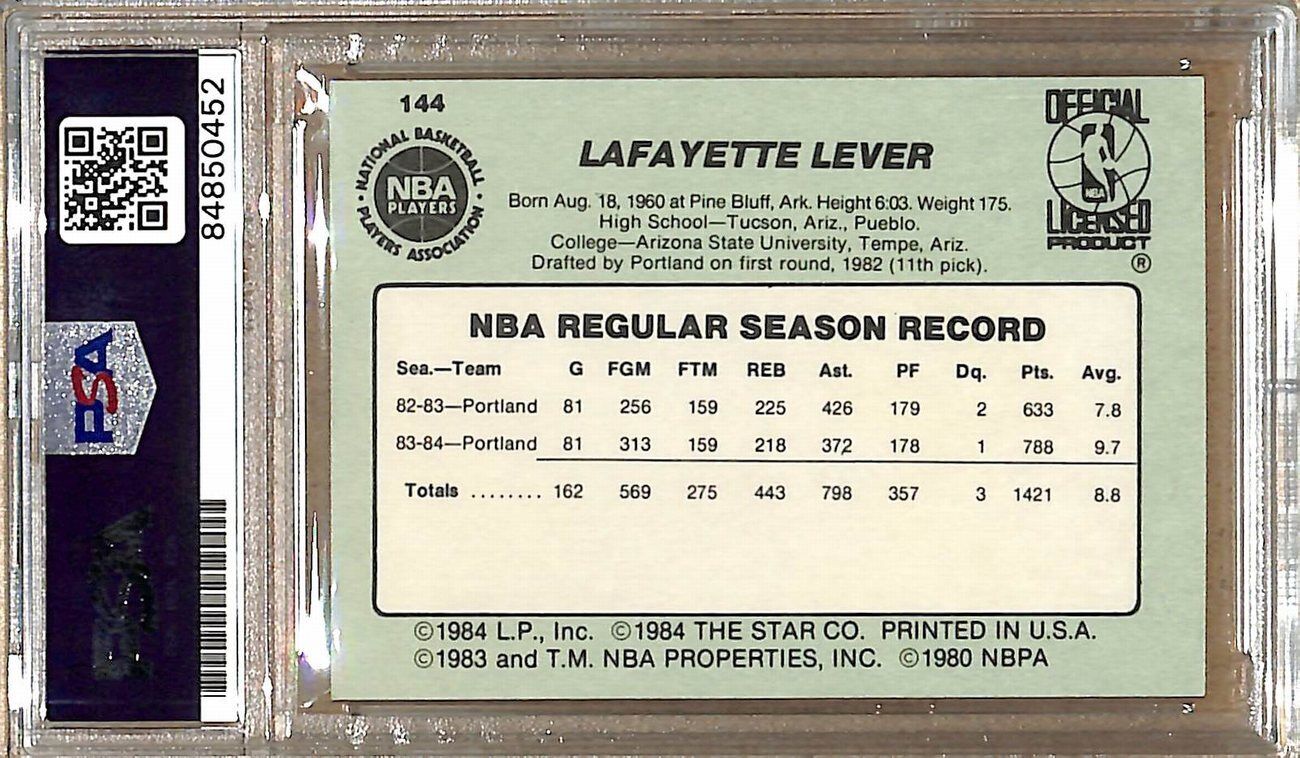 1984-85 Star Company #144 Lafayette Fat Lever Nuggets Signed Card PSA/DNA 179112
