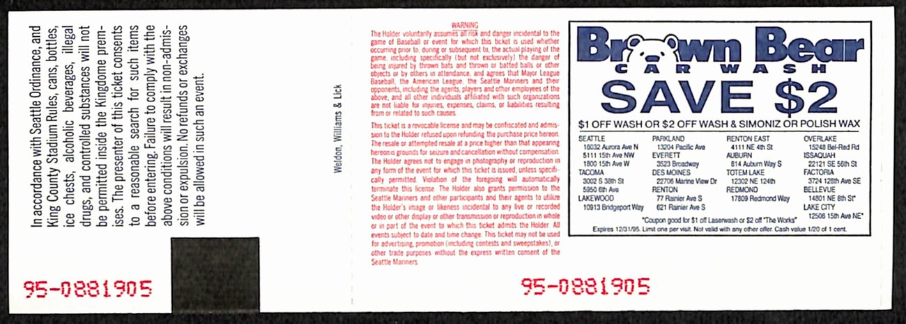 2004 AL West Tiebreaker Game Full Ticket Mariners vs. Angels 187530