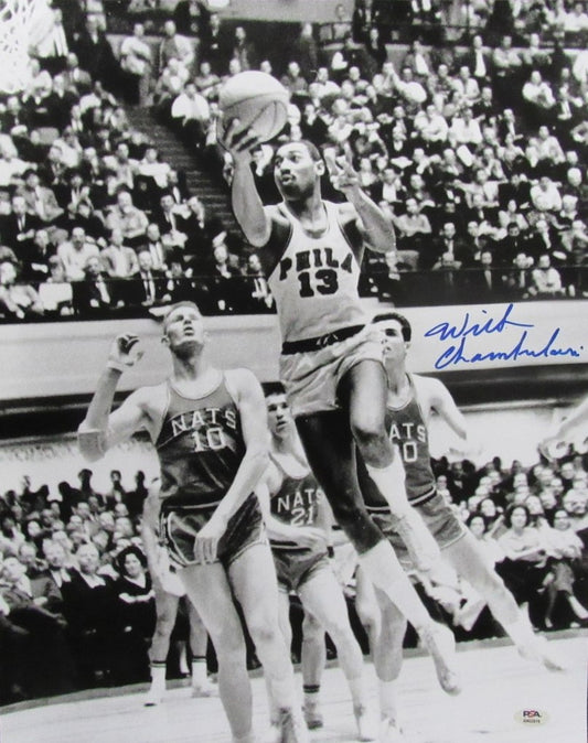 Wilt Chamberlain Signed/Autographed 16x20 Photo Sixers PSA/DNA "10" 192682