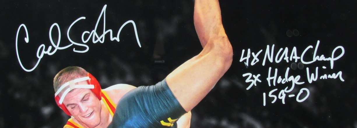 Cael Sanderson Signed/Inscribed 16x20 Photo Framed Iowa State Wrestling JSA 2698