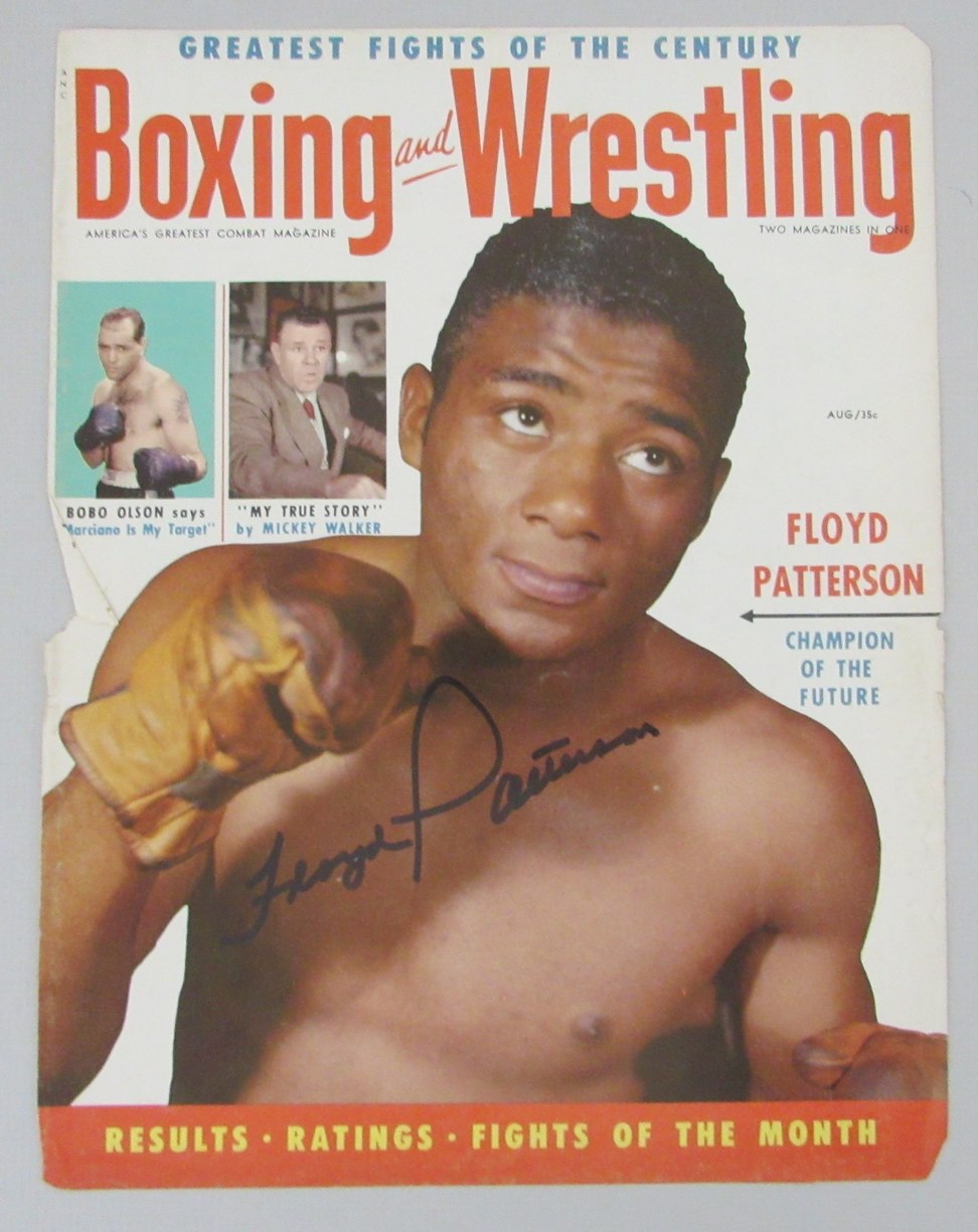 Floyd Patterson Signed/Auto Aug 1960's Boxing & Wrestling Cover JSA 193148