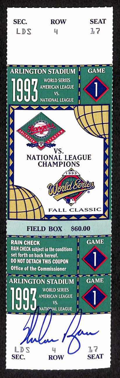Orlando Cepeda Signed/Auto 1999 HOF Game Full Ticket Rangers vs. Royals 193197