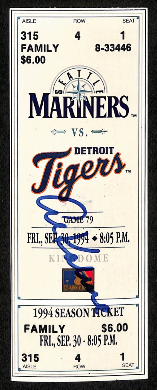 Al Kaline HOF Signed/Auto Sept 30, 1994 Full Ticket Mariners vs. Tigers 193198