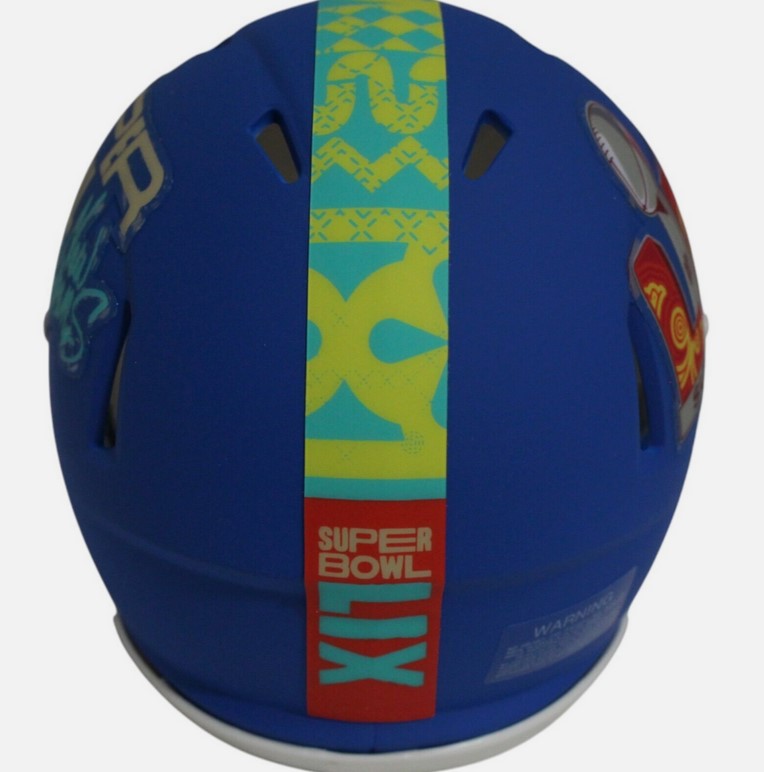 Super Bowl 59 LIX Speed Mini Helmet Kansas City Chiefs Eagles Un Signed 193474