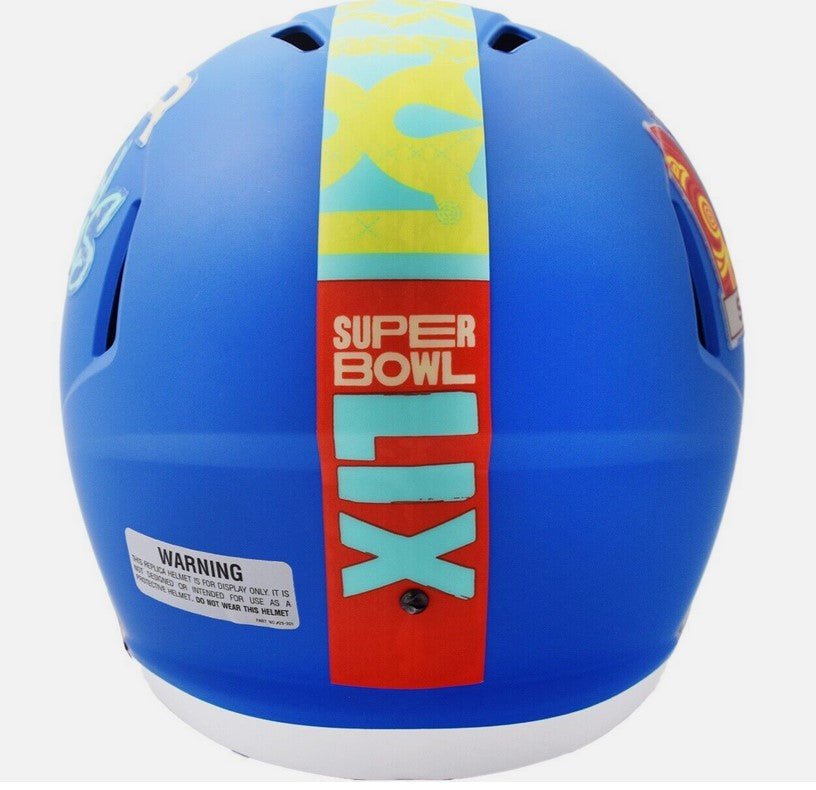 Super Bowl 59 Royal Blue REPLICA Full Size Football Helmet Chiefs Eagles Un Signed