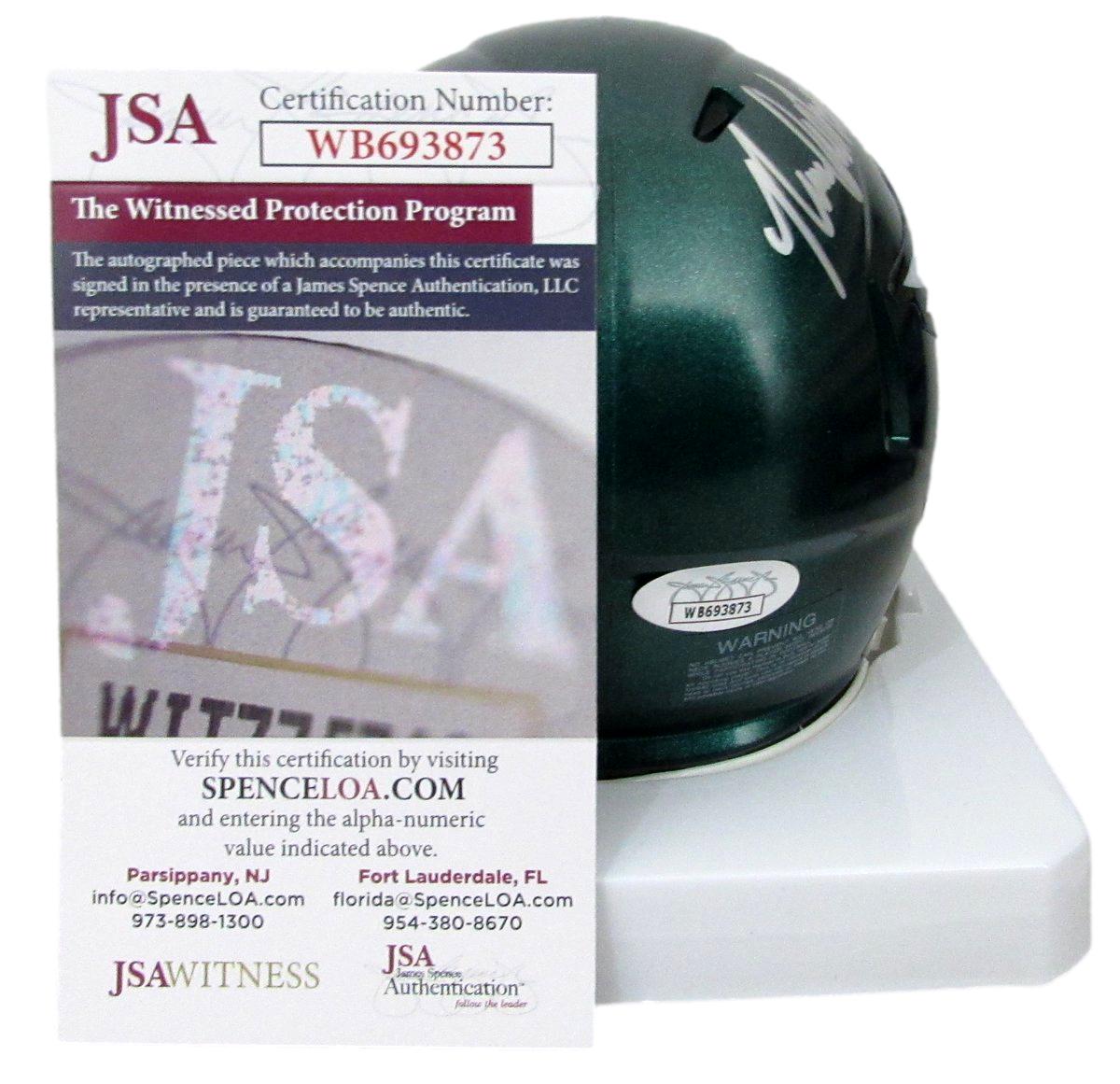 Nolan Smith Signed/Auto Speed Mini Football Helmet Eagles JSA 193467