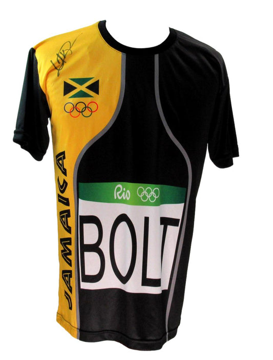 Usain Bolt Autographed Track Jersey Jamaica Olympic Runner Beckett 180044