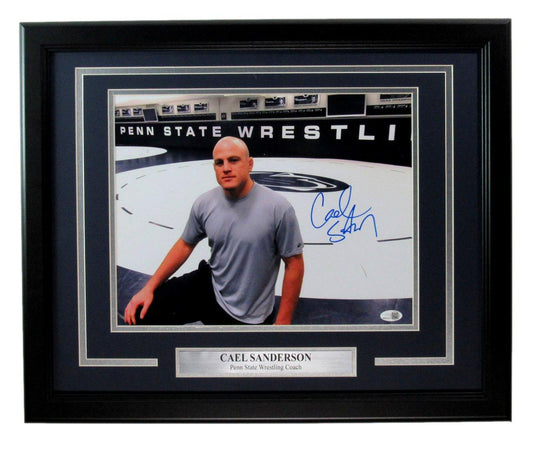 Cael Sanderson Penn State Wrestling Coach Signed 11x14 Photo Framed JSA 192705