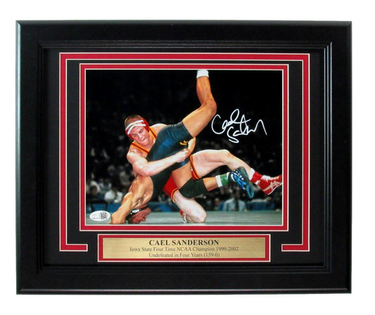 Cael Sanderson Iowa State Wrestling Signed/Auto 8x10 Photo Framed JSA 192710