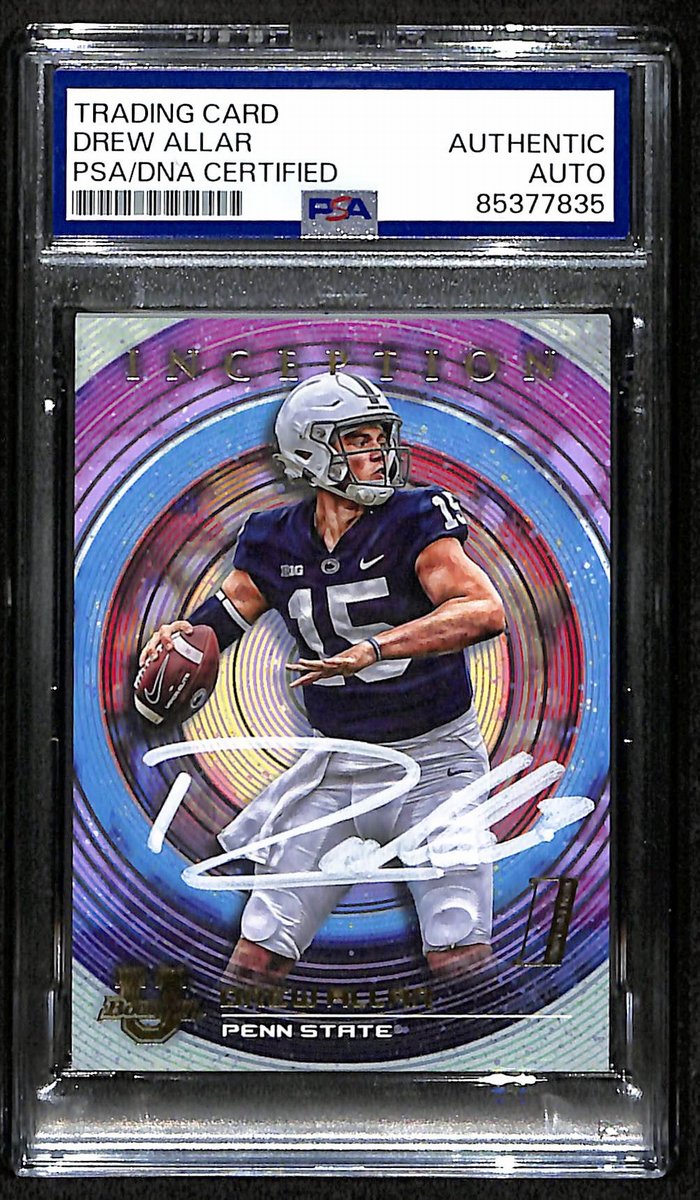 Drew Allar Penn State Signed 2022 Bowman U Inception RC Card #79 PSA/DNA 193569
