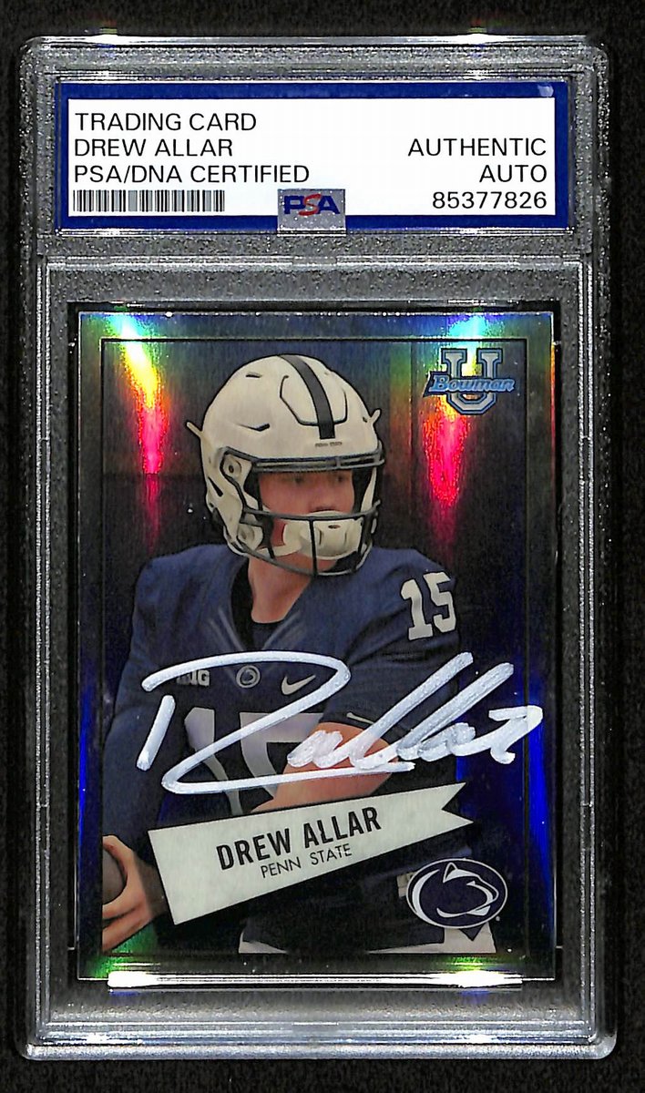 Drew Allar Penn State Signed/Auto 2022 Bowman U RC Card #52BF-25 PSA/DNA 193575