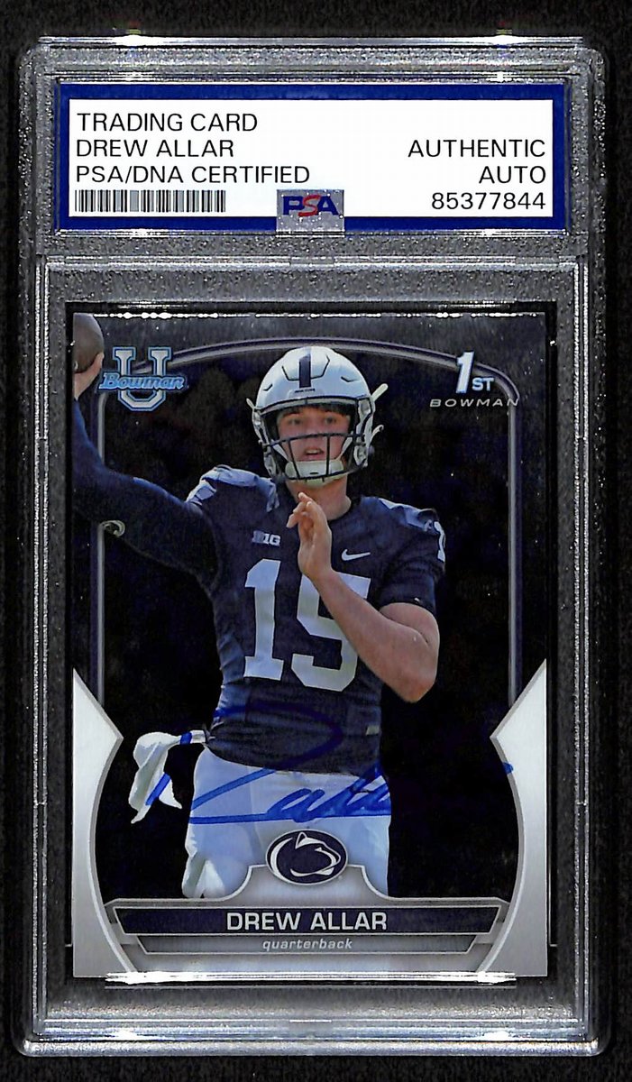 Drew Allar Penn State Signed 2022 Bowman U Chrome RC Card #59 PSA/DNA 193577