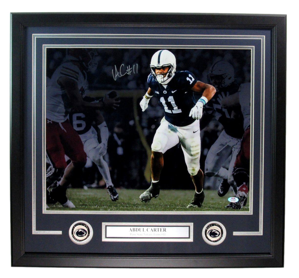 Abdul Carter Autographed 16x20 Photo Penn State Framed PSA/DNA 193526