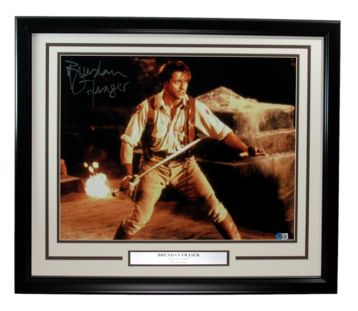 Brendan Fraser Signed "The Mummy" 16x20 Photo Framed Beckett 193530