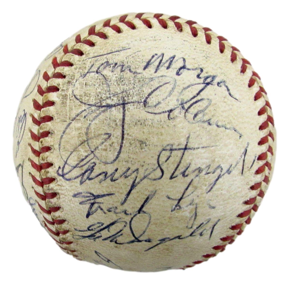 1953 Yankees ONL Team Signed Baseball (24) WS Champs Berra/Mantle JSA 193549