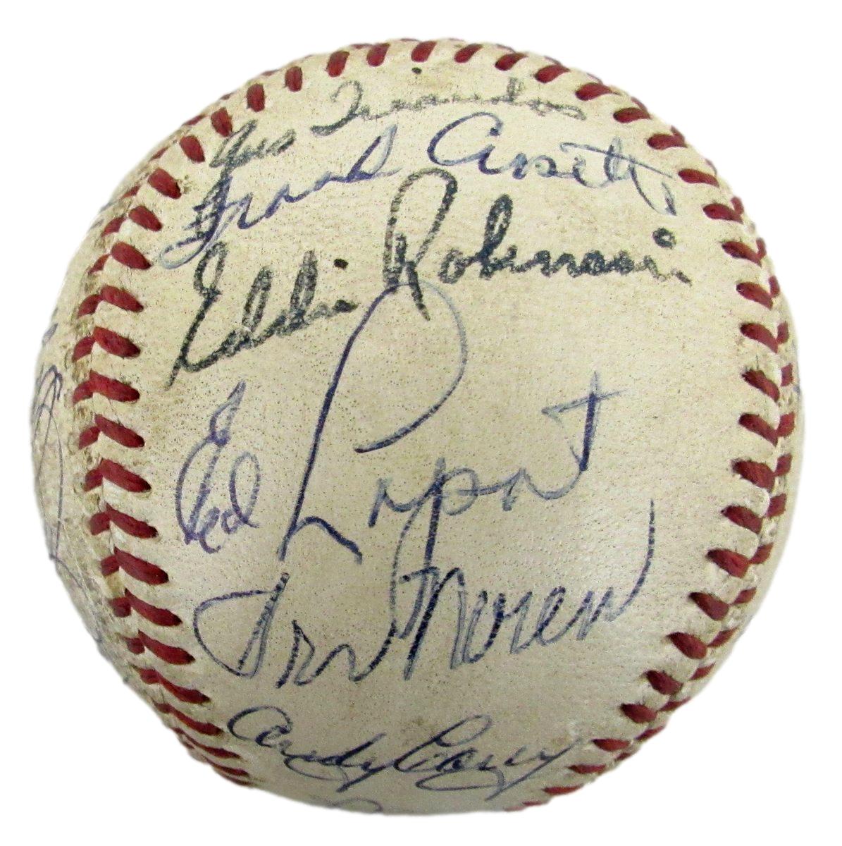 1953 Yankees ONL Team Signed Baseball (24) WS Champs Berra/Mantle JSA 193549