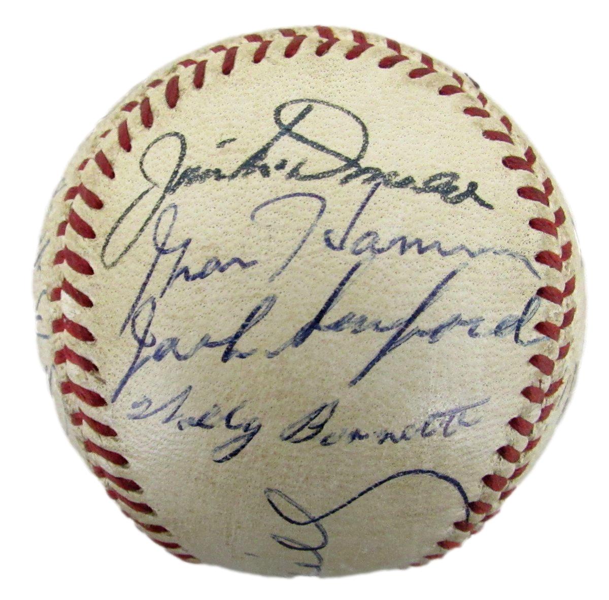 1953 Yankees ONL Team Signed Baseball (24) WS Champs Berra/Mantle JSA 193549
