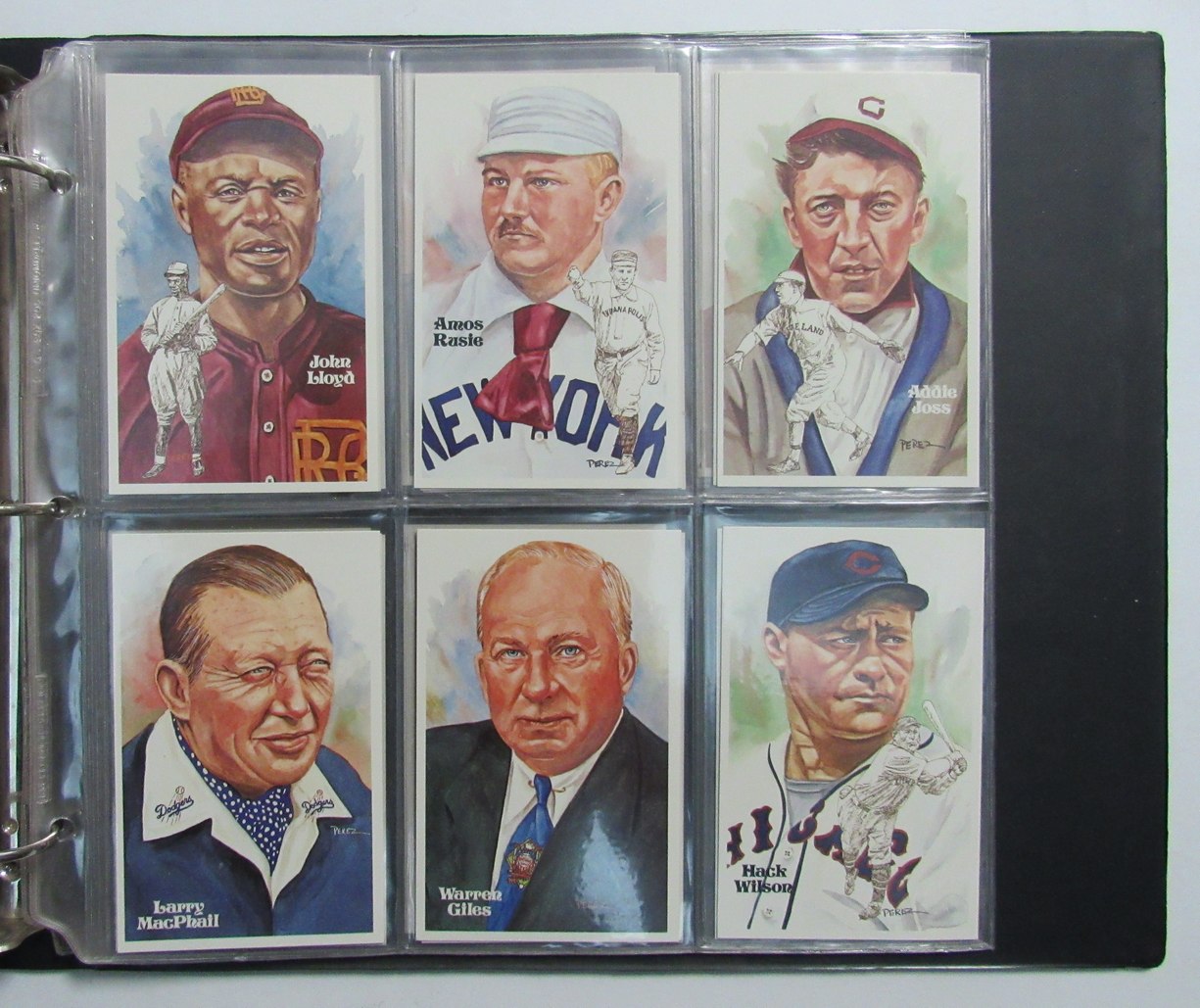 Perez Steele HOF Postcard Complete Set in Binder w/ (65) Signed Mantle + 193910