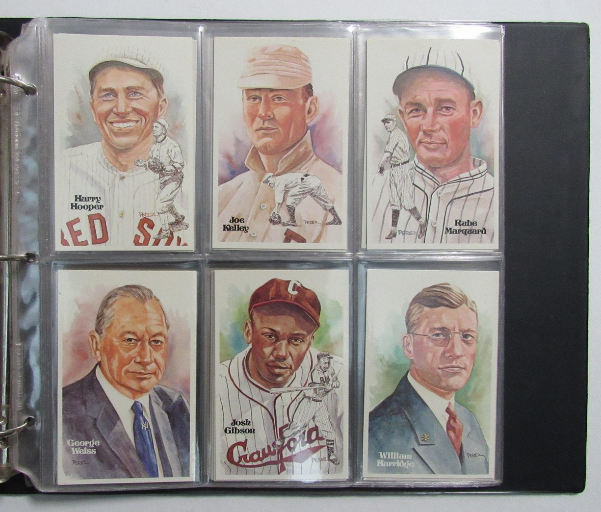 Perez Steele HOF Postcard Complete Set in Binder w/ (65) Signed Mantle + 193910