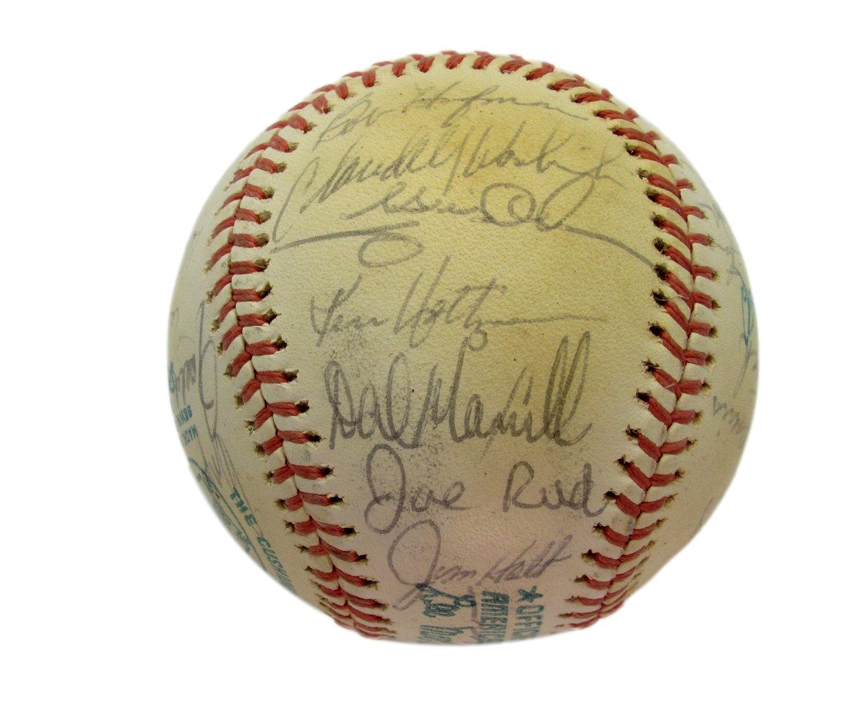 1970s Oakland A's Team Signed OAL Baseball (30) Catfish Hunter Vida Blue 193599