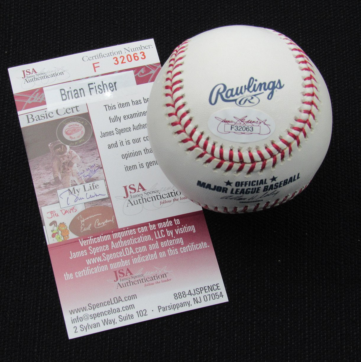 Brian Fisher Signed/Auto OML Yankees 100th Anniversary Baseball JSA 186678