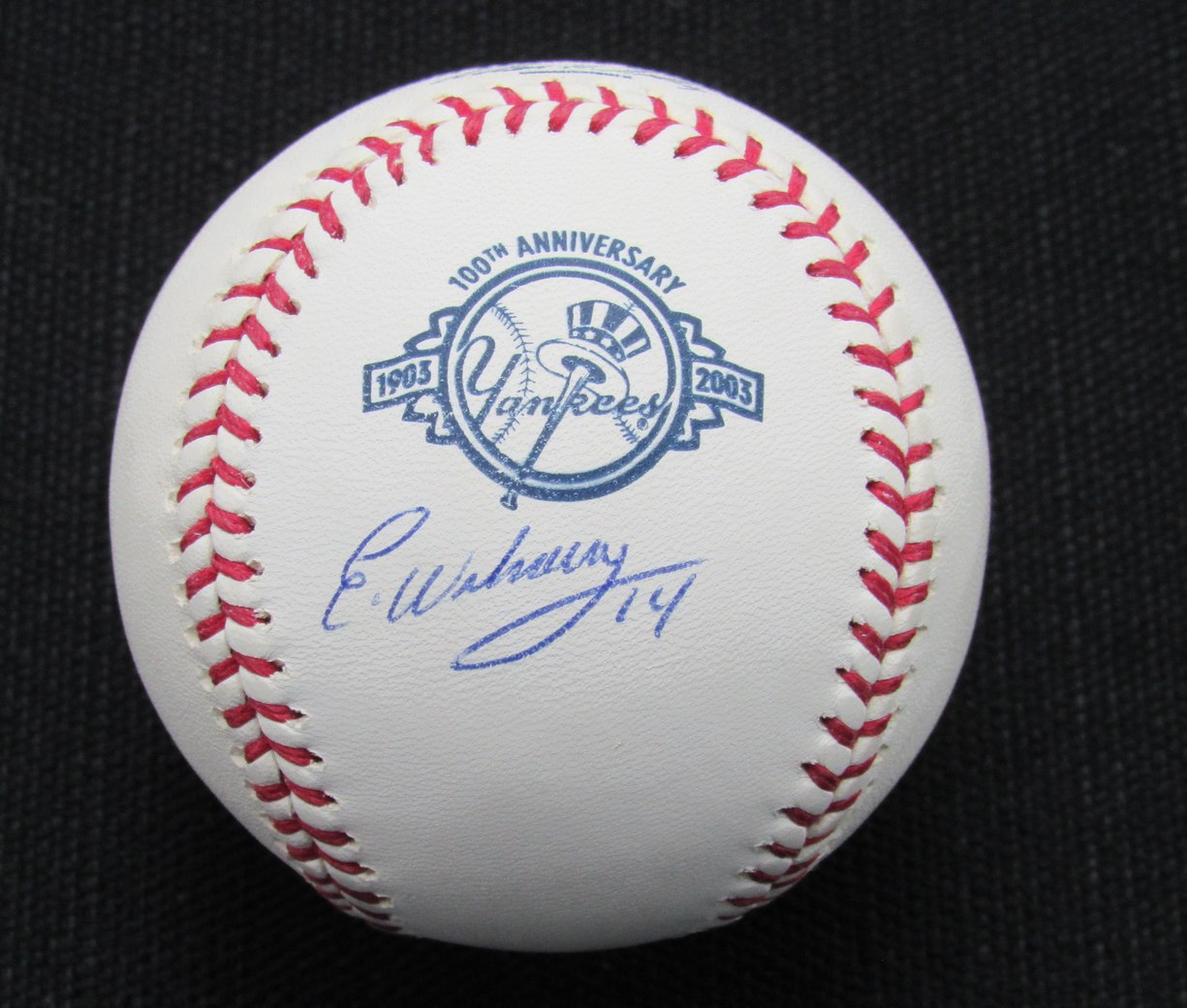 Enrique Wilson Signed/Auto Yankees 100th OML Baseball JSA 186785