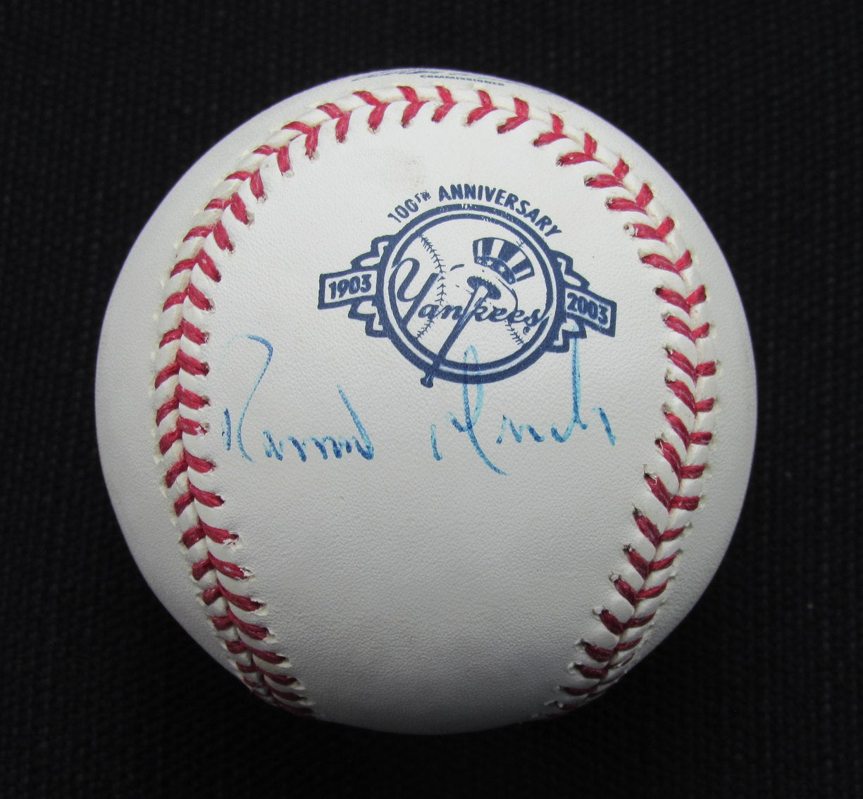Ramon Mendoza Signed/Auto New York Yankees 100th OML Baseball PSA/DNA 186986