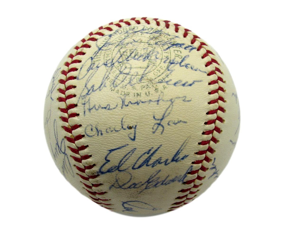 1963 Kansas City Athletics Team Signed OAL Baseball (28) La Russa HOF 193601