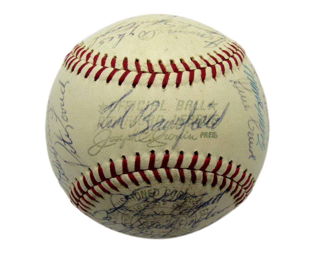 1963 Kansas City Athletics Team Signed OAL Baseball (28) La Russa HOF 193601
