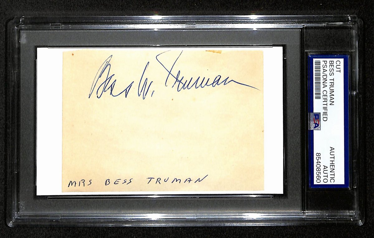 Bess Truman Signed/Autographed Cut on 3x5 Index Card 1st Lady PSA/DNA 194205
