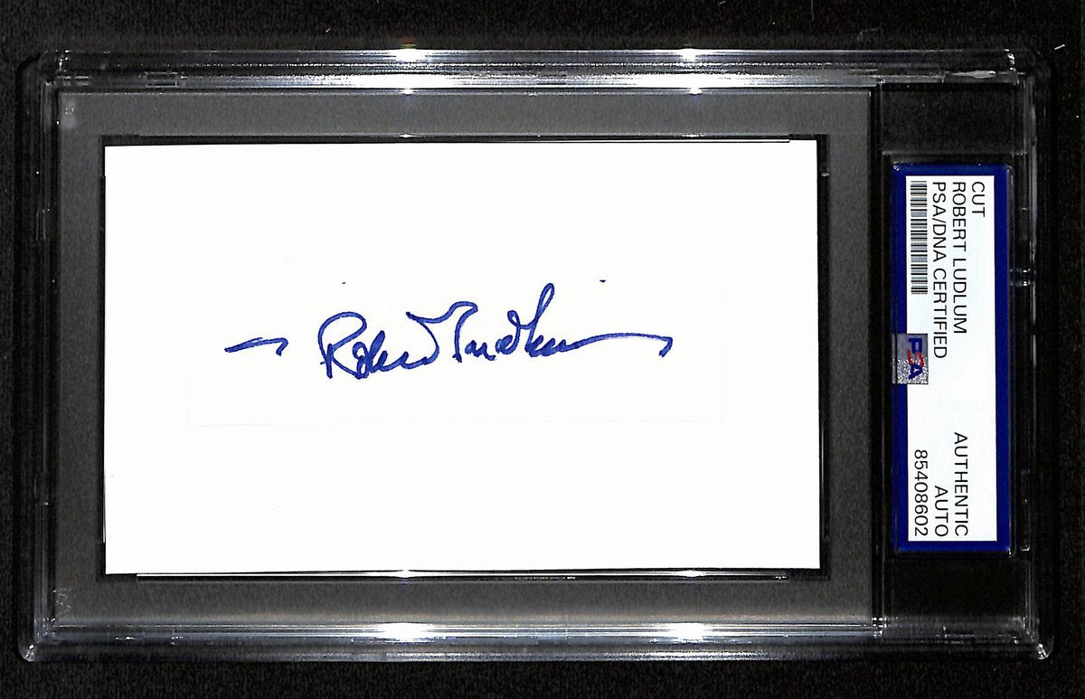 Robert Ludlum Signed/Autographed Cut on 3x5 Index Card Author PSA/DNA 194218