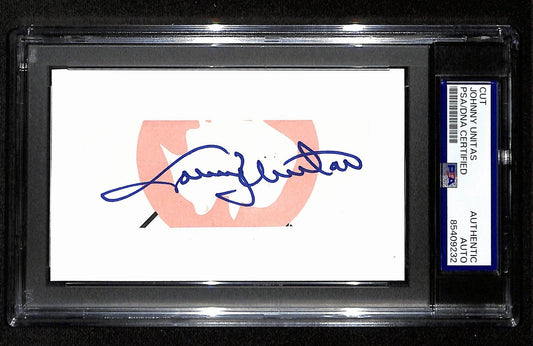 Johnny Unitas HOF Signed/Autographed Cut on 3x5 Index Card Colts PSA/DNA 194221