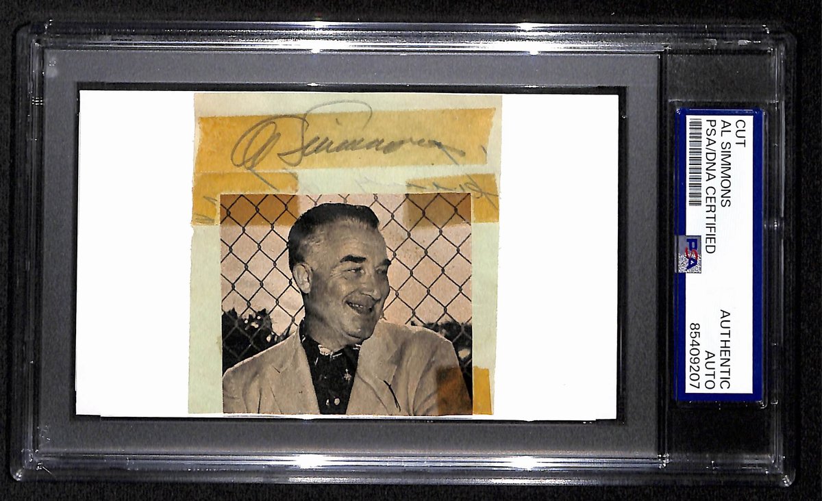 Al Simmons Signed/Autographed Cut on 3x5 Index Card Athletics PSA/DNA 194171