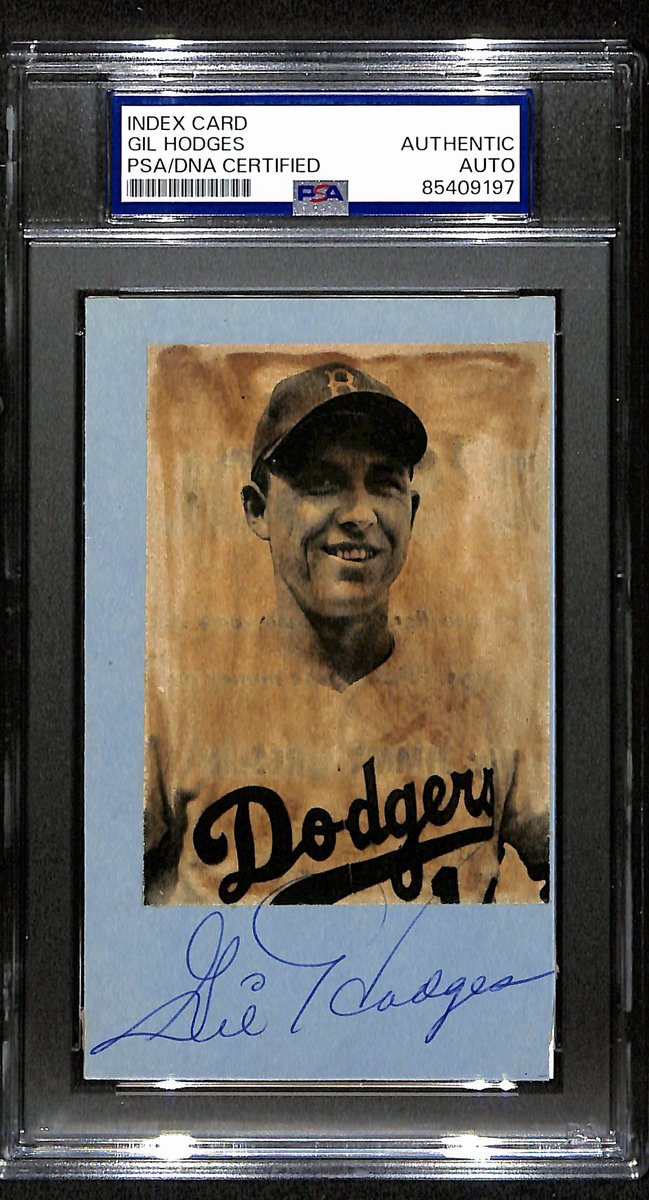 Gil Hodges HOF Signed/Autographed Cut on 3x5 Index Card Dodgers PSA/DNA 194176