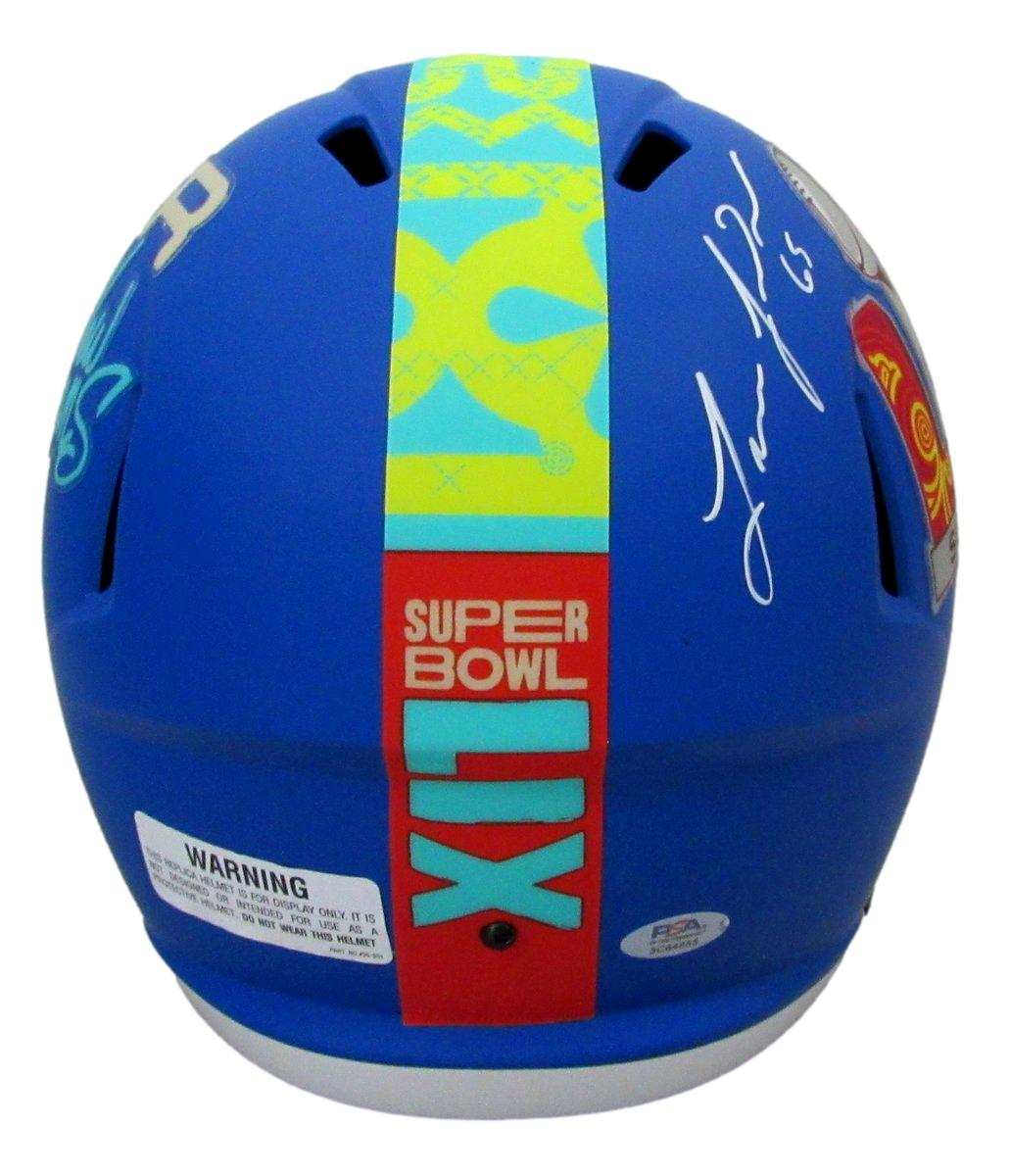 Lane Johnson Signed/Auto SB 59 Full Size Replica Helmet Eagles PSA/DNA 193550